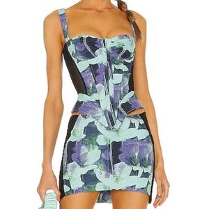 Miaou Deville Corset in Azul Print